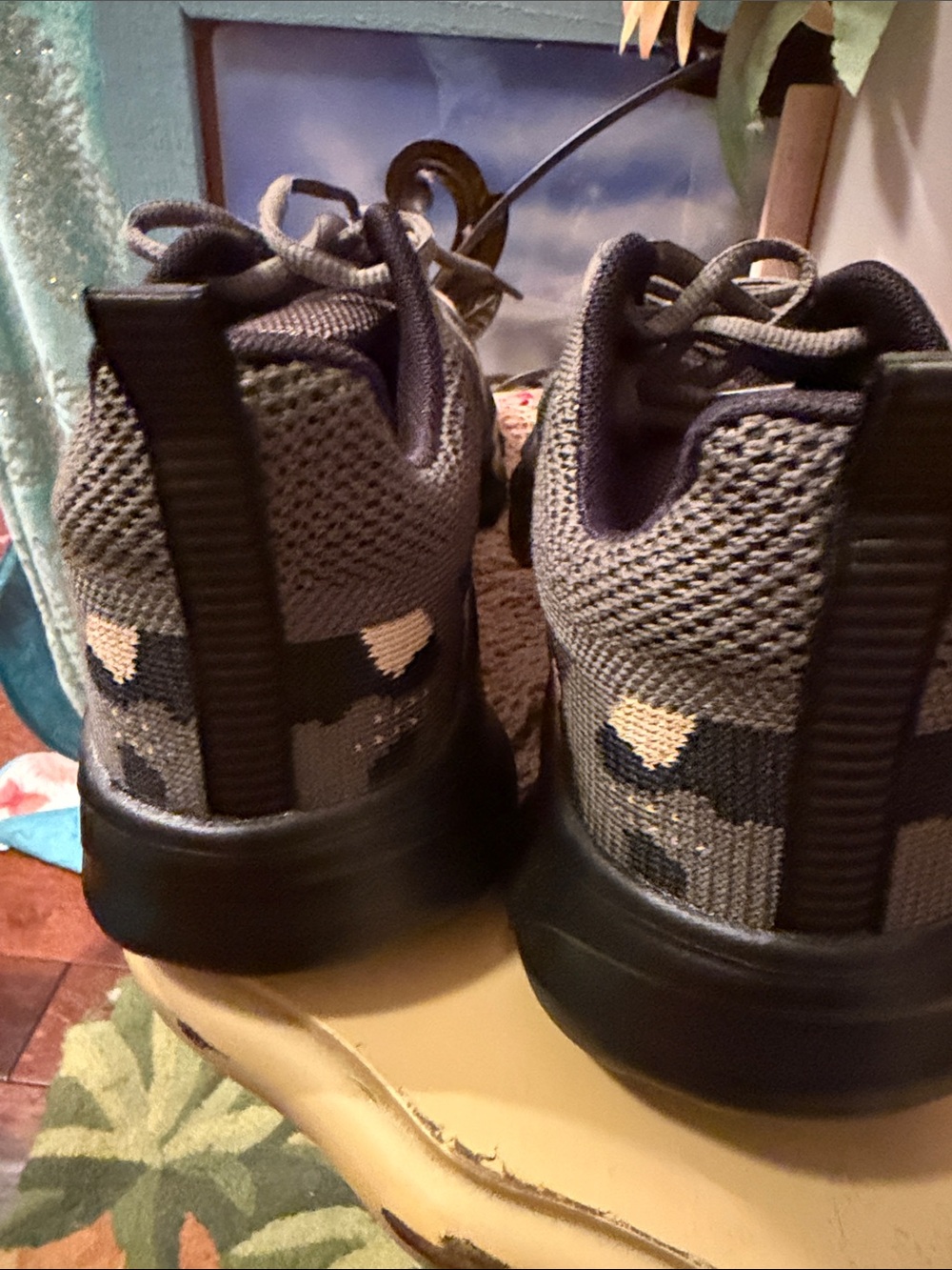 🪖🪖🪖BOGOHO🪖🪖🪖Men's Olive Green Camo Knit Athletic Sneakers-M-8.5 W-10 - Picture 6 of 6